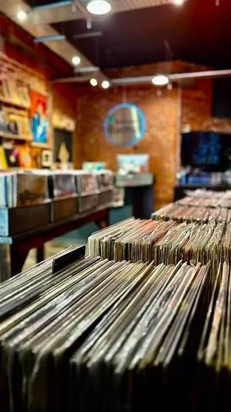 Records on display at Blue Llama